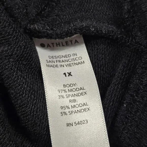 Athleta Mindset Sweatshirt Size 1X Black Soft Nirvana Knit #472751 - Picture 7 of 10